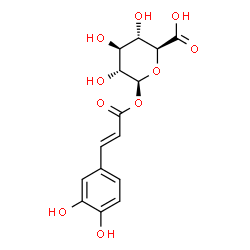ChemSpider 2D Image | 1-O-[(2E)-3-(3,4-Dihydroxyphenyl)-2-propenoyl]-beta-D-glucopyranuronic acid | C15H16O10