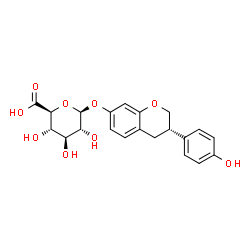 ChemSpider 2D Image | (3S)-3-(4-Hydroxyphenyl)-3,4-dihydro-2H-chromen-7-yl beta-D-glucopyranosiduronic acid | C21H22O9