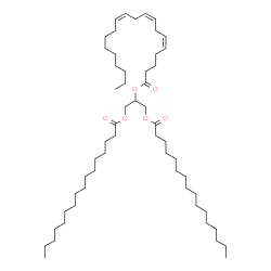 ChemSpider 2D Image | 1,3-Bis(palmitoyloxy)-2-propanyl (5Z,8Z,11Z)-5,8,11-icosatrienoate | C55H100O6