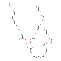 ChemSpider 2D Image | 1,3-Bis[(9Z)-9-hexadecenoyloxy]-2-propanyl (4Z,7Z,10Z,13Z,16Z)-4,7,10,13,16-docosapentaenoate | C57H96O6
