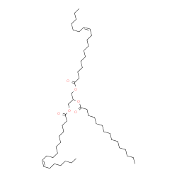 ChemSpider 2D Image | 2-(Pentadecanoyloxy)-1,3-propanediyl (11Z,11'Z)bis(-11-octadecenoate) | C54H100O6