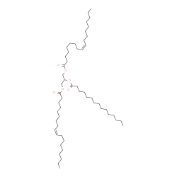 ChemSpider 2D Image | 2-(Pentadecanoyloxy)-1,3-propanediyl (9Z,9'Z)bis(-9-octadecenoate) | C54H100O6