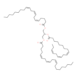 ChemSpider 2D Image | 2-[(9Z,12Z,15Z)-9,12,15-Octadecatrienoyloxy]-1,3-propanediyl (5Z,8Z,11Z,5'Z,8'Z,11'Z)bis(-5,8,11-icosatrienoate) | C61H100O6