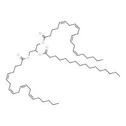 ChemSpider 2D Image | 2-(Palmitoyloxy)-1,3-propanediyl (5Z,8Z,11Z,14Z,5'Z,8'Z,11'Z,14'Z)bis(-5,8,11,14-icosatetraenoate) | C59H98O6