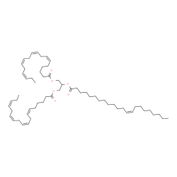ChemSpider 2D Image | 1,3-Bis[(6Z,9Z,12Z,15Z)-6,9,12,15-octadecatetraenoyloxy]-2-propanyl (13Z)-13-docosenoate | C61H100O6