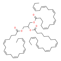 ChemSpider 2D Image | 2-[(8Z,11Z,14Z,17Z)-8,11,14,17-Icosatetraenoyloxy]-1,3-propanediyl (5Z,8Z,11Z,14Z,17Z,5'Z,8'Z,11'Z,14'Z,17'Z)bis(-5,8,11,14,17-icosapentaenoate) | C63H94O6