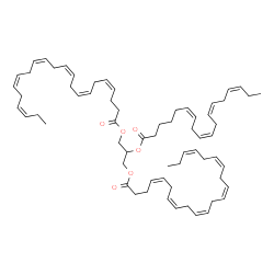 ChemSpider 2D Image | 2-[(6Z,9Z,12Z,15Z)-6,9,12,15-Octadecatetraenoyloxy]-1,3-propanediyl (4Z,7Z,10Z,13Z,16Z,19Z,4'Z,7'Z,10'Z,13'Z,16'Z,19'Z)bis(-4,7,10,13,16,19-docosahexaenoate) | C65H94O6