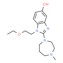ChemSpider 2D Image | 1-(2-Ethoxyethyl)-2-(4-methyl-1,4-diazepan-1-yl)-1H-benzimidazol-5-ol | C17H26N4O2