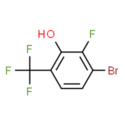 ChemSpider 2D Image | 3-Bromo-2-fluoro-6-(trifluoromethyl)phenol | C7H3BrF4O