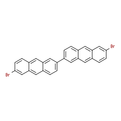 ChemSpider 2D Image | 6,6'-Dibromo-2,2'-bianthracene | C28H16Br2