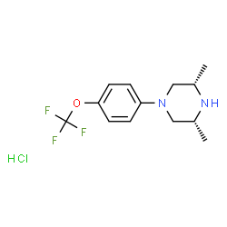 ChemSpider 2D Image | (3R,5S)-3,5-Dimethyl-1-[4-(trifluoromethoxy)phenyl]piperazine hydrochloride (1:1) | C13H18ClF3N2O