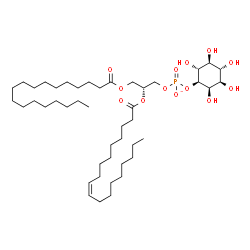 ChemSpider 2D Image | (2R)-2-[(9Z)-9-Octadecenoyloxy]-3-(stearoyloxy)propyl (1S,2R,3R,4S,5S,6R)-2,3,4,5,6-pentahydroxycyclohexyl phosphate | C45H84O13P