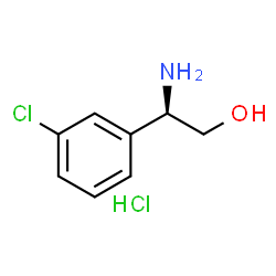 ChemSpider 2D Image | (2R)-2-Amino-2-(3-chlorophenyl)ethanol hydrochloride (1:1) | C8H11Cl2NO