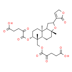 ChemSpider 2D Image | 5-{[(3aR,5aS,6R,7R,9aR)-6-{[(4-Carboxy-2-oxobutanoyl)oxy]methyl}-3a,6,9a-trimethyl-2-(2-oxo-2,5-dihydro-3-furanyl)dodecahydronaphtho[2,1-b]furan-7-yl]oxy}-4,5-dioxopentanoic acid | C30H38O13