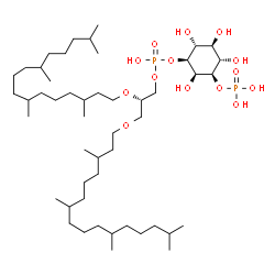 ChemSpider 2D Image | (1R,2R,3S,4R,5S,6S)-3-{[{(2S)-2,3-Bis[(3,7,11,15-tetramethylhexadecyl)oxy]propoxy}(hydroxy)phosphoryl]oxy}-2,4,5,6-tetrahydroxycyclohexyl dihydrogen phosphate | C49H100O14P2
