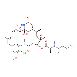 ChemSpider 2D Image | (1S,2R,5S,6R,16E,18Z,20R,21S)-11-Chloro-21-hydroxy-12,20-dimethoxy-2,5,9,16-tetramethyl-8,23-dioxo-4,24-dioxa-9,22-diazatetracyclo[19.3.1.1~10,14~.0~3,5~]hexacosa-10(26),11,13,16,18-pentaen-6-yl (2S)-
2-[methyl(3-sulfanylpropanoyl)amino]propanoate | C35H48ClN3O10S