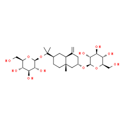 ChemSpider 2D Image | 2-[(2R,4aS,6S,8aS)-6-(beta-D-Glucopyranosyloxy)-4a-methyl-8-methylenedecahydro-2-naphthalenyl]-2-propanyl beta-D-glucopyranoside | C27H46O12