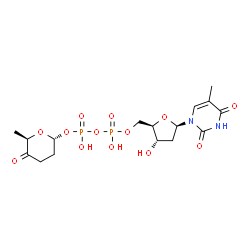ChemSpider 2D Image | dTDP-4-dehydro-2,3,6-trideoxy-alpha-D-glucose | C16H24N2O13P2