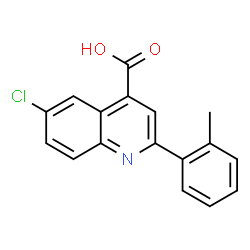 ChemSpider 2D Image | 6-Chloro-2-(o-tolyl)quinoline-4-carboxylic acid | C17H12ClNO2