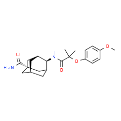 ChemSpider 2D Image | (1R,3R,4R,7S)-4-{[2-(4-Methoxyphenoxy)-2-methylpropanoyl]amino}-1-adamantanecarboxamide | C22H30N2O4
