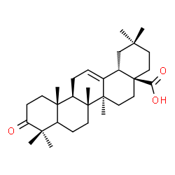 ChemSpider 2D Image | (5xi)-3-Oxoolean-12-en-28-oic acid | C30H46O3