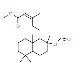 ChemSpider 2D Image | Methyl (2Z)-5-[2-(formyloxy)-2,5,5,8a-tetramethyldecahydro-1-naphthalenyl]-3-methyl-2-pentenoate | C22H36O4