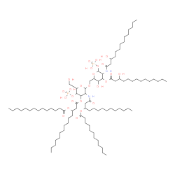 ChemSpider 2D Image | 2-Deoxy-6-O-(2-deoxy-2-{[3-(dodecanoyloxy)tetradecanoyl]amino}-4-O-phosphono-3-O-[3-(tetradecanoyloxy)tetradecanoyl]hexopyranosyl)-3-O-(3-hydroxytetradecanoyl)-2-[(3-hydroxytetradecanoyl)amino]-1-O-ph
osphonohexopyranose | C94H178N2O25P2
