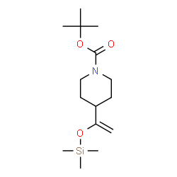 ChemSpider 2D Image | 2-Methyl-2-propanyl 4-{1-[(trimethylsilyl)oxy]vinyl}-1-piperidinecarboxylate | C15H29NO3Si