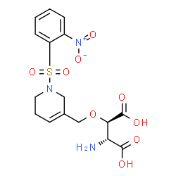 ChemSpider 2D Image | (3R)-3-({1-[(2-Nitrophenyl)sulfonyl]-1,2,5,6-tetrahydro-3-pyridinyl}methoxy)-D-aspartic acid | C16H19N3O9S