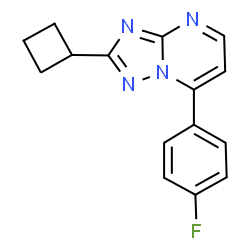 ChemSpider 2D Image | 2-Cyclobutyl-7-(4-fluorophenyl)[1,2,4]triazolo[1,5-a]pyrimidine | C15H13FN4