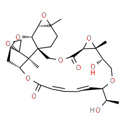 ChemSpider 2D Image | (1R,3S,4S,9R,13S,15R,16S,19R,20E,26R,27S,28S)-16-Hydroxy-19-[(1R)-1-hydroxyethyl]-6,15,27-trimethyl-12H,24H-spiro[2,5,11,14,18,25-hexaoxahexacyclo[24.2.1.0~3,9~.0~4,6~.0~9,27~.0~13,15~]nonacosa-20,22-
diene-28,2'-oxirane]-12,24-dione | C29H38O11