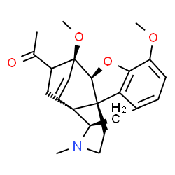 ChemSpider 2D Image | 1-[(5beta)-3,6-Dimethoxy-17-methyl-7,8-didehydro-18,19-dihydro-4,5-epoxy-6,14-ethenomorphinan-18-yl]ethanone | C23H27NO4