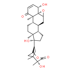 ChemSpider 2D Image | (4beta,5beta,6beta,17beta)-4,17-Dihydroxy-17-[(4R,7S)-4-hydroxy-4,5-dimethyl-3-oxo-2-oxabicyclo[3.2.1]oct-7-yl]-5,6-epoxyandrost-2-en-1-one | C28H38O7