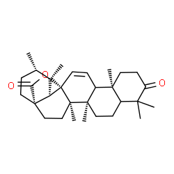 ChemSpider 2D Image | (5xi,9xi,14beta,20beta)-13,28-Epoxyurs-11-ene-3,28-dione | C30H44O3