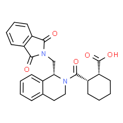 ChemSpider 2D Image | (1R,2S)-2-{[(1R)-1-[(1,3-Dioxo-1,3-dihydro-2H-isoindol-2-yl)methyl]-3,4-dihydro-2(1H)-isoquinolinyl]carbonyl}cyclohexanecarboxylic acid | C26H26N2O5