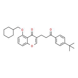 ChemSpider 2D Image | 5-(Cyclohexylmethoxy)-3-{3-[4-(2-methyl-2-propanyl)phenyl]-3-oxopropyl}-4H-chromen-4-one | C29H34O4