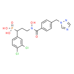 ChemSpider 2D Image | [1-(3,4-Dichlorophenyl)-3-{hydroxy[4-(1H-1,2,4-triazol-1-ylmethyl)benzoyl]amino}propyl]phosphonic acid | C19H19Cl2N4O5P