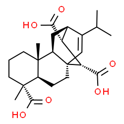 ChemSpider 2D Image | (1R,4R,5R,9R,10R,12R,13R,14S)-16-Isopropyl-5,9-dimethyltetracyclo[10.2.2.0~1,10~.0~4,9~]hexadec-15-ene-5,13,14-tricarboxylic acid | C24H34O6