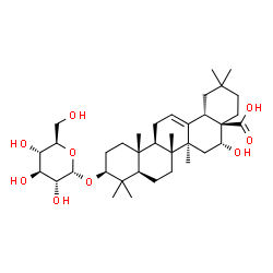 ChemSpider 2D Image | (3beta,16alpha)-3-(alpha-D-Glucopyranosyloxy)-16-hydroxyolean-12-en-28-oic acid | C36H58O9
