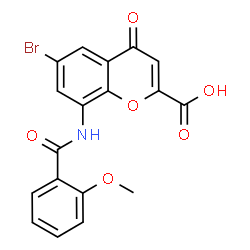 ChemSpider 2D Image | 6-Bromo-8-[(2-methoxybenzoyl)amino]-4-oxo-4H-chromene-2-carboxylic acid | C18H12BrNO6