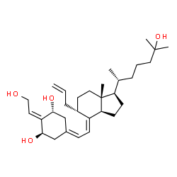 ChemSpider 2D Image | (1R,2E,3R,5Z,7E,9alpha,17beta)-9-Allyl-2-(2-hydroxyethylidene)-17-[(2R)-6-hydroxy-6-methyl-2-heptanyl]-9,10-secoestra-5,7-diene-1,3-diol | C31H50O4