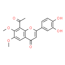 ChemSpider 2D Image | 8-Acetyl-2-(3,4-dihydroxyphenyl)-6,7-dimethoxy-4H-chromen-4-one | C19H16O7