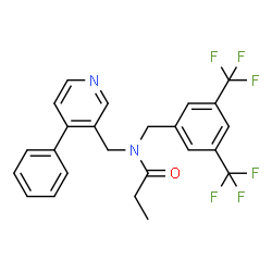 ChemSpider 2D Image | N-[3,5-Bis(trifluoromethyl)benzyl]-N-[(4-phenyl-3-pyridinyl)methyl]propanamide | C24H20F6N2O
