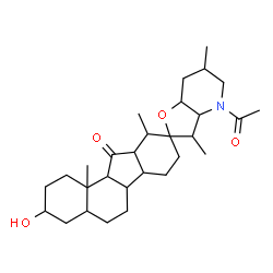 ChemSpider 2D Image | 28-Acetyl-3-hydroxy-5,6,12,13-tetrahydro-17,23-epoxyveratraman-11-one | C29H45NO4