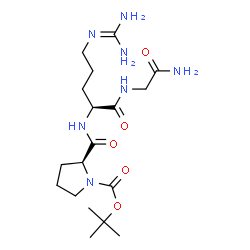 ChemSpider 2D Image | 1-{[(2-Methyl-2-propanyl)oxy]carbonyl}-L-prolyl-N~5~-(diaminomethylene)-L-ornithylglycinamide | C18H33N7O5