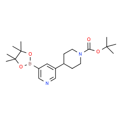 ChemSpider 2D Image | 2-Methyl-2-propanyl 4-[5-(4,4,5,5-tetramethyl-1,3,2-dioxaborolan-2-yl)-3-pyridinyl]-1-piperidinecarboxylate | C21H33BN2O4
