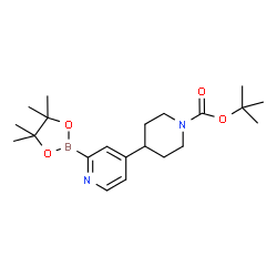 ChemSpider 2D Image | 2-Methyl-2-propanyl 4-[2-(4,4,5,5-tetramethyl-1,3,2-dioxaborolan-2-yl)-4-pyridinyl]-1-piperidinecarboxylate | C21H33BN2O4