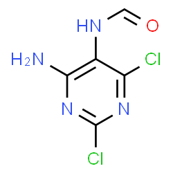 ChemSpider 2D Image | N-(4-Amino-2,6-dichloro-5-pyrimidinyl)formamide | C5H4Cl2N4O