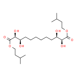 ChemSpider 2D Image | Bis(3-methylbutyl) (2S,3R,10R,11S)-2,3,10,11-tetrahydroxydodecanedioate | C22H42O8