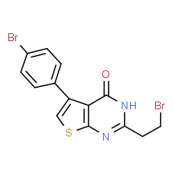 ChemSpider 2D Image | 2-(2-Bromoethyl)-5-(4-bromophenyl)thieno[2,3-d]pyrimidin-4(1H)-one | C14H10Br2N2OS